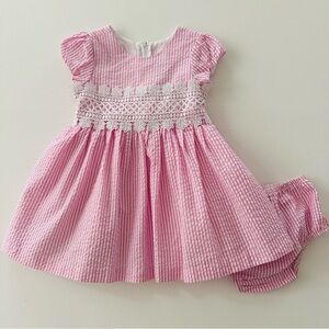 Rare Editions 18 Months Baby Girl Pink Party Dress Spring Summer